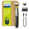 Image de Philips OneBlade 360 hybride Visage : rasoir/tondeuse à barbe électrique, avec innovation lames 360, 2 lames 360 pour le visage, 1 sabot réglable 5 en 1 (modèle QP2734/30)