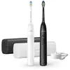 Image de Brosse a dents - PHILIPS - HX7109/01 - Sonicare - Double manche Serie 5300 - Blanc & Noir - Eléctrique