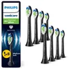 Image de Philips Sonicare W2 Optimal White - Têtes de brosse à dents de rechange d'origine, noir, lot de 8, HX6068/88