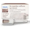Image de Philips WavePro 9000   technologie SenseIQ et cylindre réglable pour boucles et ondulations, modelage des mèches à 360° pour un style qui dure, pochette beauté, coloris blanc, modèle BHB968/10