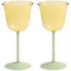Image de Verres à vin Dot - Set de 2 &Klevering Jaune taille unique