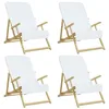 Image de vidaXL Serviettes de Plage 4 pcs Blanc 60x135 cm Tissu 400 GSM, Serviette, Serviette de Voyage, Tapis de Plage, Serviette de Bain, Couverture de Plage
