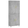Image de vidaXL Buffet Haut Gris béton 69,5x34x180 cm Bois d'ingénierie, Buffet, Armoire latérale, Armoire de Rangement, Armoire, buffets, Armoire Haute