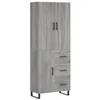 Image de vidaXL Buffet Haut Sonoma Gris 69,5x34x180 cm Bois d'ingénierie, Buffet, Armoire latérale, Armoire de Rangement, Armoire, buffets, Armoire Haute