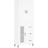 Image de vidaXL Buffet Haut Blanc 69,5x34x180 cm Bois d'ingénierie, Buffet, Armoire latérale, Armoire de Rangement, Armoire, buffets, Armoire Haute