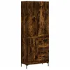 Image de vidaXL Buffet Haut Chêne fumé 69,5x34x180 cm Bois d'ingénierie, Buffet, Armoire latérale, Armoire de Rangement, Armoire, buffets, Armoire Haute