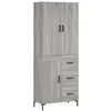 Image de vidaXL Buffet Haut Sonoma Gris 69,5x34x180 cm Bois d'ingénierie, Buffet, Armoire latérale, Armoire de Rangement, Armoire, buffets, Armoire Haute