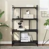 Image de vidaXL Bibliothèque à 4 niveaux noir 76x32x123 cm bois d'ingénierie