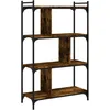 Image de vidaXL Bibliothèque 4 Niveaux, Étagère à Livres avec Pieds Réglables, Meuble de Rangement Intérieur, Industriel, Chêne Fumé Bois d'Ingénierie