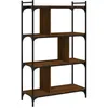 Image de vidaXL Bibliothèque 4 Niveaux, Étagère à Livres avec Pieds Réglables, Meuble de Rangement Intérieur, Industriel, Chêne Brun Bois d'Ingénierie