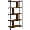 Image de vidaXL Bibliothèque 5 Niveaux, Étagère à Livres avec Pieds Réglables, Meuble de Rangement Intérieur, Industriel, Chêne Brun Bois d'Ingénierie