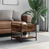 Image de vidaXL Table basse chêne fumé 50x50x50 cm bois d'ingénierie