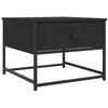 Image de vidaXL Table Basse, Table d'Appoint avec Pieds Réglables, Bout de Canapé avec Rangement Salle de Séjour, Industriel, Noir Bois d'Ingénierie