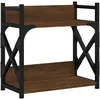 Image de vidaXL Support d'Imprimante à 2 Niveaux, Étagère d’Imprimante avec Pieds, Meuble pour Scanner avec Rangement Bureau, Chêne Marron Bois d'Ingénierie