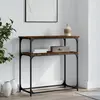 Image de vidaXL Table console chêne fumé 75x35,5x75 cm bois d'ingénierie