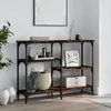 Image de vidaXL Table console chêne fumé 102x29x75 cm bois d'ingénierie