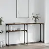 Image de vidaXL Table console chêne fumé 145x22,5x75 cm bois d'ingénierie
