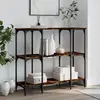 Image de vidaXL Table console chêne fumé 102x35x90 cm bois d'ingénierie