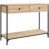 Image de vidaXL Table Console, Table d'Entrée avec Rangement, Table de Couloir, Table d'Appoint Salon Salle de Séjour Maison Intérieur, Industriel, Chêne Sonoma Bois d'Ingénierie
