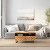 Image de vidaXL Table basse marron et noir 80x54x40 cm bois de massif manguier