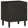 Image de vidaXL Table de Chevet, Armoire de Lit avec Pieds, Table de Nuit avec Rangement, Armoire de Nuit Chambre, Moderne, Noir Bois de Manguier Solide