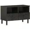 Image de vidaXL Meuble TV noir 70x33x46 cm bois massif de manguier
