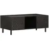 Image de vidaXL Table Basse, Table d'Appoint avec Pieds et Porte, Bout de Canapé avec Rangement, Meuble de Salon, Moderne, Noir Bois Massif de Manguier