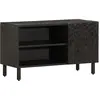 Image de vidaXL Meuble TV noir 80x31x46 cm bois massif de manguier