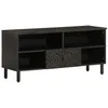 Image de vidaXL Meuble TV, Armoire de Télévision avec Pieds, Meuble Télé avec Rangement Salon Salle de Séjour, Moderne, Noir Bois Massif de Manguier