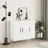 Image de vidaXL Buffet blanc 90x34x80 cm bois d'ingénierie