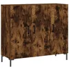 Image de vidaXL Buffet, Armoire avec Pieds et Portes, Meuble de Rangement, Organisateur de Salon Intérieur, Moderne, Chêne Fumé Bois d'Ingénierie