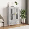 Image de vidaXL Buffet haut gris béton 69,5x31x115 cm bois d'ingénierie