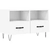Image de vidaXL Meuble TV, Armoire de Télévision avec 2 Compartiments et 2 Tiroirs, Meuble Télé avec Pieds Salon, Moderne, Blanc Bois d'Ingénierie