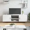 Image de vidaXL Meuble TV blanc 150x30x50 cm bois d'ingénierie