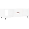 Image de vidaXL Table Basse, Table d'Appoint avec 3 Compartiments, Bout de Canapé avec Pieds et Porte, Meuble de Rangement Salon, Moderne, Blanc Bois d'Ingénierie