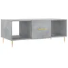 Image de vidaXL Table Basse, Table d'Appoint avec 3 Compartiments, Bout de Canapé avec Pieds et Porte, Meuble de Rangement Salon, Moderne, Gris Béton Bois d'Ingénierie