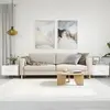 Image de vidaXL Tables basses 2 pcs blanc brillant 50x50x40cm bois d'ingénierie