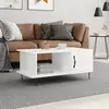 Image de vidaXL Table basse Blanc brillant 90x50x40 cm Bois d'ingénierie