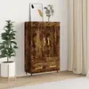 Image de vidaXL Buffet haut chêne fumé 69,5x31x115 cm bois d'ingénierie
