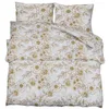 Image de vidaXL Ensemble de Housse de Couette Blanc et Marron 220x240 cm Coton