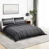 Image de vidaXL Ensemble de housse de couette gris foncé 200x200 cm Coton