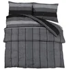 Image de vidaXL Ensemble de Housse de Couette, Parure de Lit avec Taie d'oreiller, Ensemble de Literie Chambre à Coucher, Gris Foncé 155x220 cm Coton