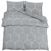 Image de vidaXL Ensemble de Housse de Couette, Parure de Lit avec Taie d'oreiller, Ensemble de Literie Chambre à Coucher, Gris 140x200 cm Coton