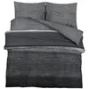 Image de vidaXL Ensemble de Housse de Couette, Parure de Lit avec Taie d'oreiller, Ensemble de Literie Chambre à Coucher, Gris Foncé 140x200 cm Coton