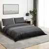 Image de vidaXL Ensemble de housse de couette gris foncé 200x200 cm Coton