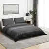 Image de vidaXL Ensemble de housse de couette gris foncé 220x240 cm Coton