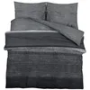 Image de vidaXL Ensemble de Housse de Couette, Parure de Lit avec Taie d'oreiller, Ensemble de Literie Chambre à Coucher, Gris Foncé 135x200 cm Coton