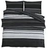 Image de vidaXL Ensemble de Housse de Couette, Parure de Lit avec Taie d'oreiller, Ensemble de Literie Chambre à Coucher, Noir et Blanc 140x200 cm Coton