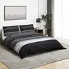 Image de vidaXL Ensemble de housse de couette noir et blanc 200x200 cm Coton