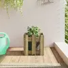 Image de vidaXL Jardinière avec design de clôture 30x30x30 cm pin imprégné